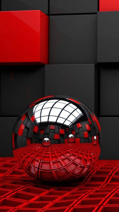 3d Iphone Chromed Sphere Wallpaper