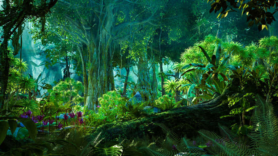 3d Landscape Art With Vibrant Colors Wallpaper