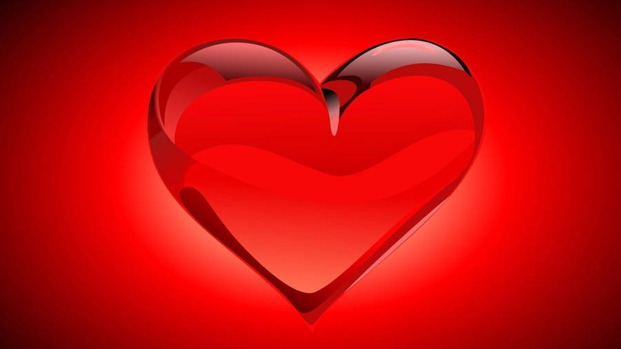 3d Red Love Heart Wallpaper
