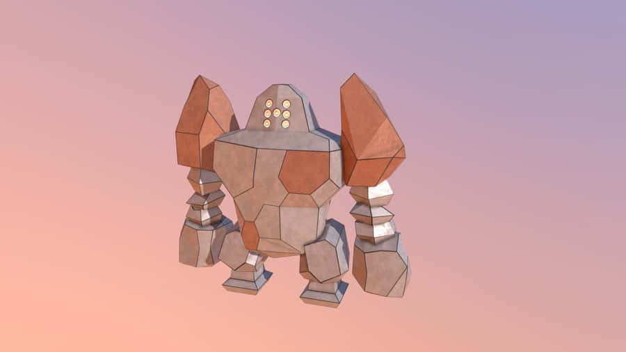 3d Regirock With Gradient Backdrop Wallpaper