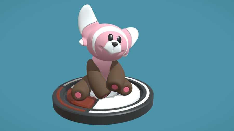 3d Stufful Against Dark Teal Background Wallpaper