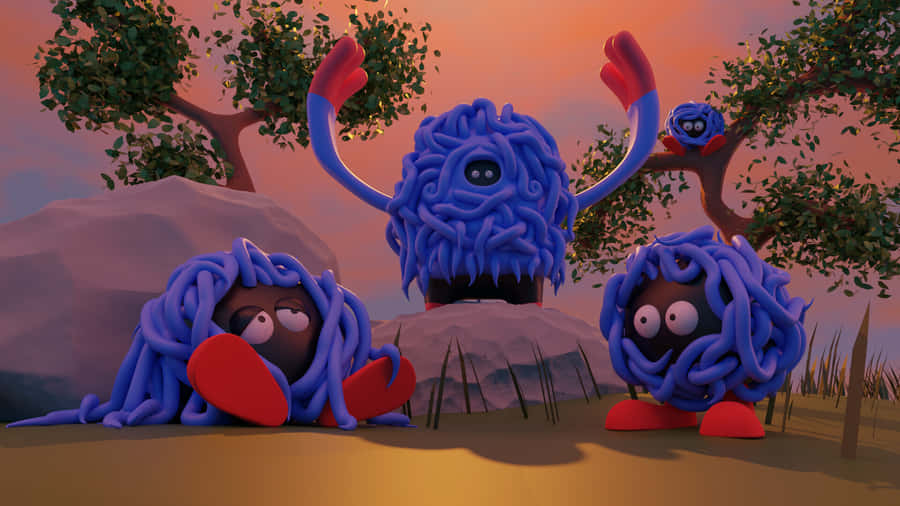 3d Tangela And Tangrowth Art Wallpaper