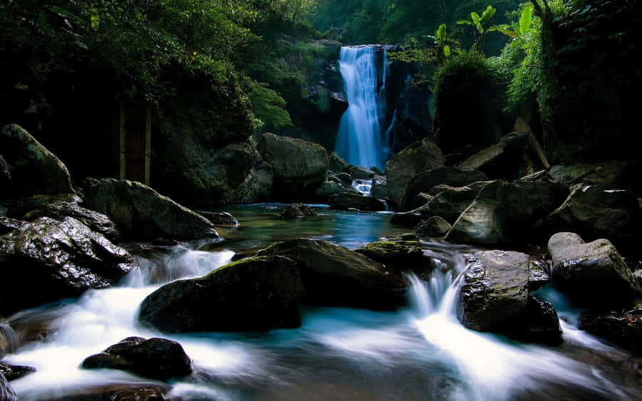 3d Waterfall Scenery Wallpaper