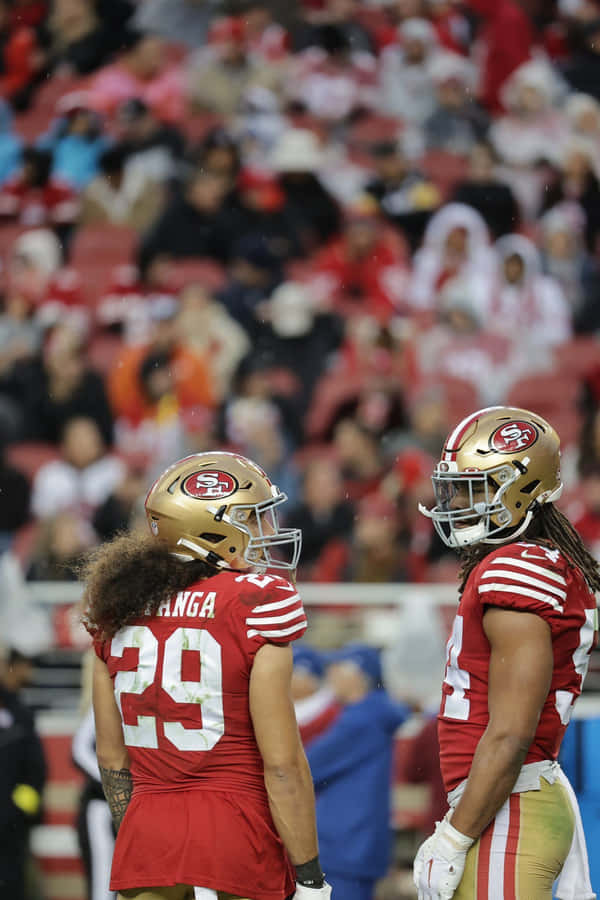49ers Players On Field Wallpaper