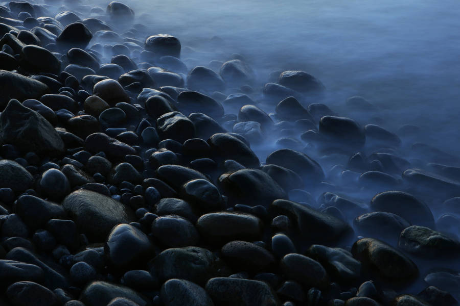 4d Ultra Hd Misty Pebbles Wallpaper