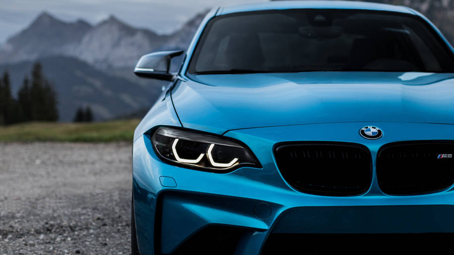 4k Bmw Blue Half Wallpaper