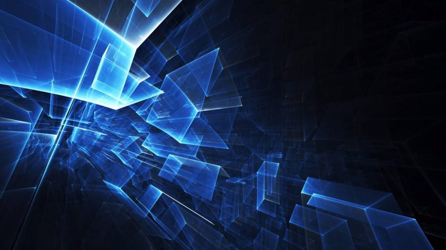 4k Computer Abstract Blue Cubes Wallpaper