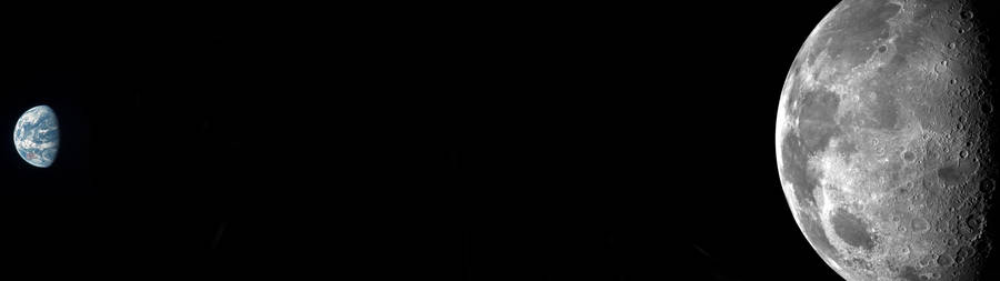 4k Dual Monitor Earth And Moon Wallpaper