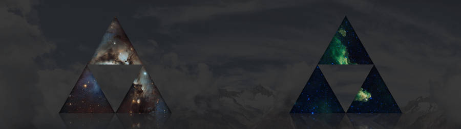 4k Dual Monitor Triforce In Sky Wallpaper