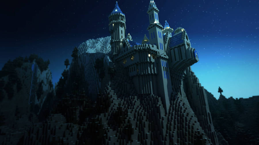 4k Gaming Phone Minecraft Castle Wallpaper