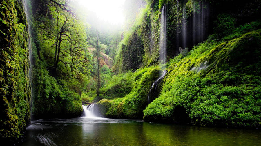 4k Laptop Waterfalls Landscape Wallpaper