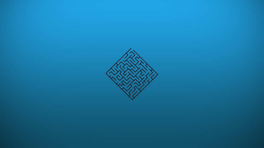 4k Minimal Blue Maze Puzzle Wallpaper