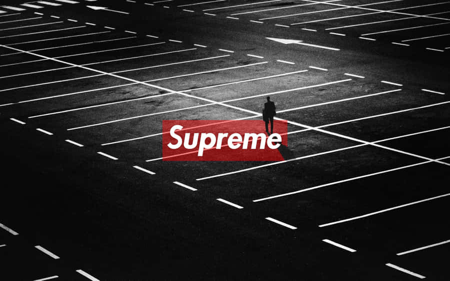 4k Supreme Monochrome Empty Parking Lot Wallpaper