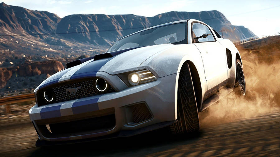 4k Ultra Hd Mustang With Dust Splash Wallpaper