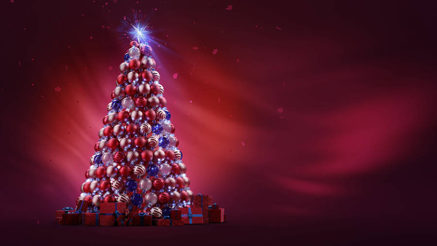 8k Christmas Tree Ball Wallpaper