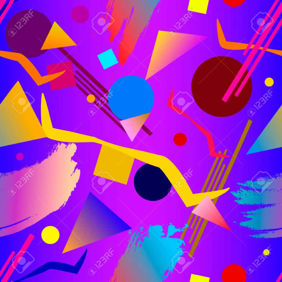 90s Style With Geometric Shapes Wallpaper