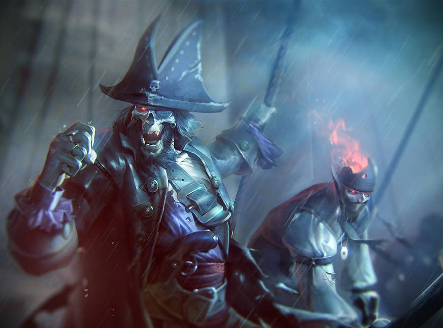 A 3d Digital Rendering Of An Undead Pirate. Wallpaper
