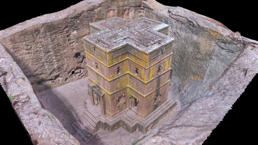 A 3d Model Of Beta Giorgis Lalibela Wallpaper