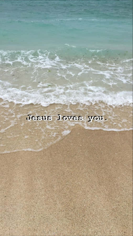 A Beach With Waves And The Words Thank You Wallpaper