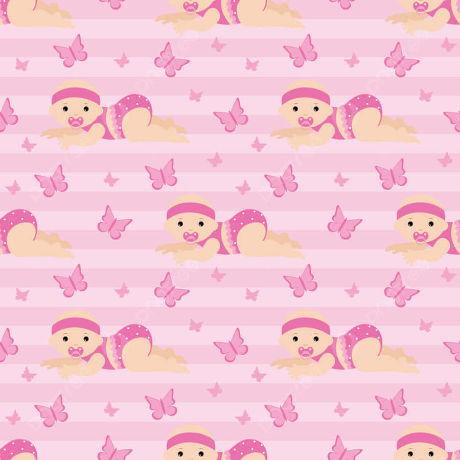 A Beautiful Baby Girl In Pink Wallpaper