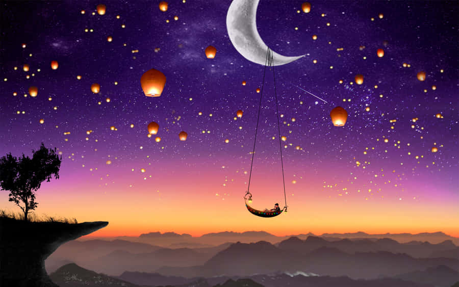 A Beautiful Dreamscape Of A Dreamer Wallpaper