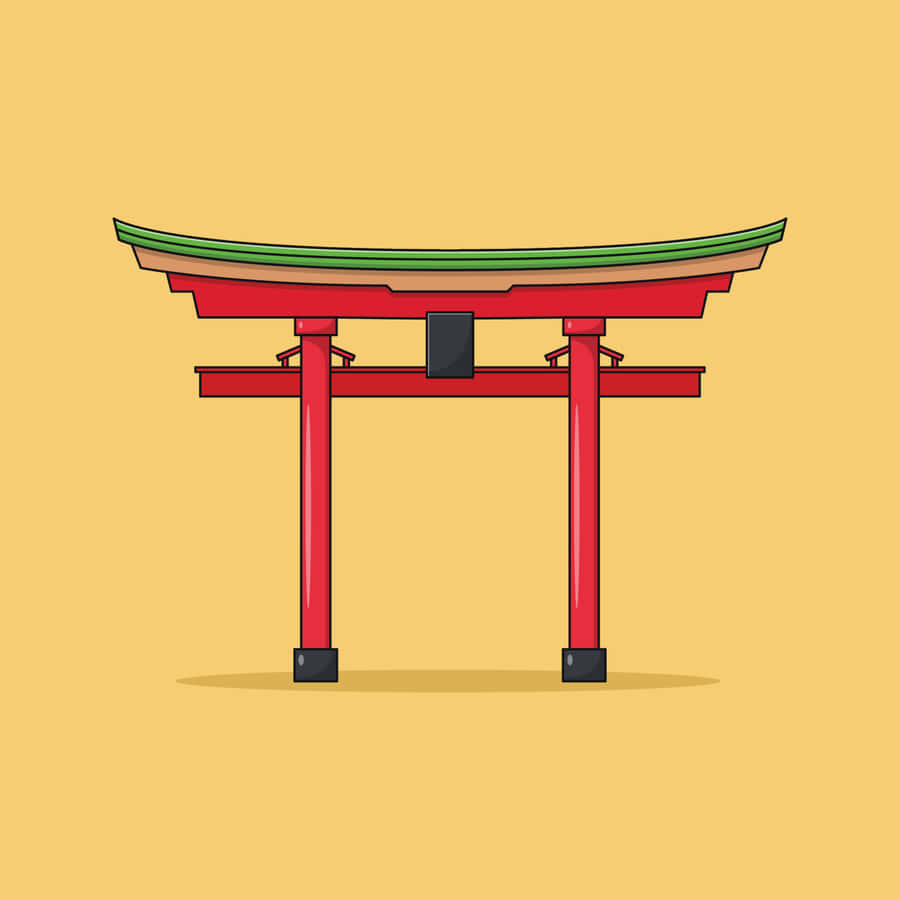 A Beautiful Traditional Shinto Shrine Surrounded By A Peaceful, Lush Green Forest. Wallpaper