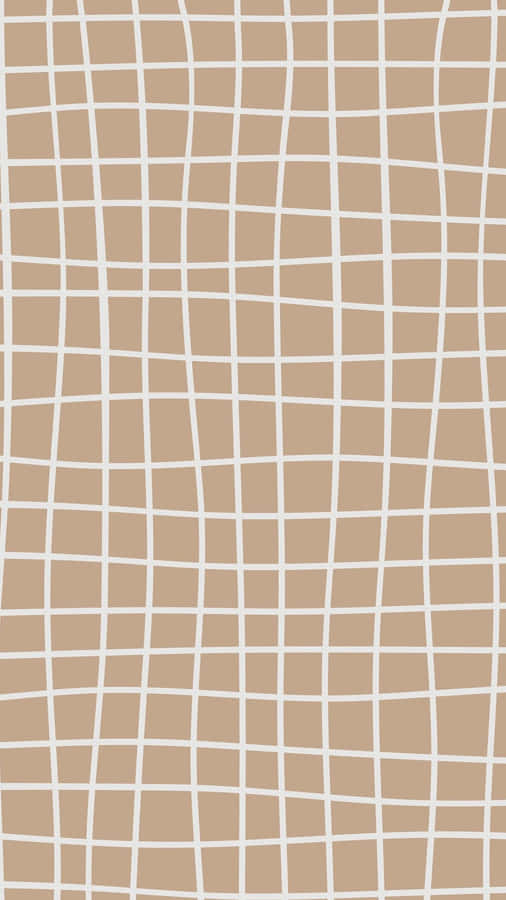 A Beige And White Grid Pattern Wallpaper