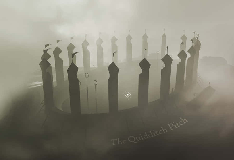 A Bird's Eye View Of The Hogwarts Quidditch Pitch. Wallpaper