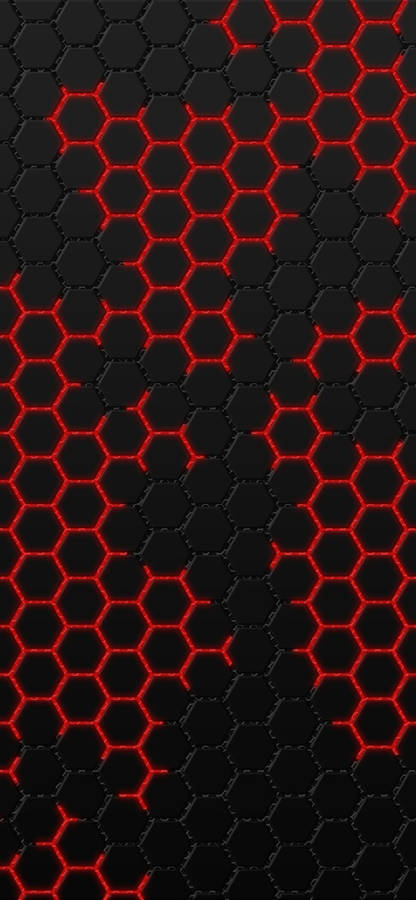 A Black And Red Hexagonal Pattern Wallpaper Wallpaper
