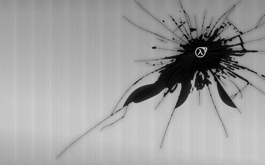 A Black And White Photo Of A Broken Glass Wallpaper