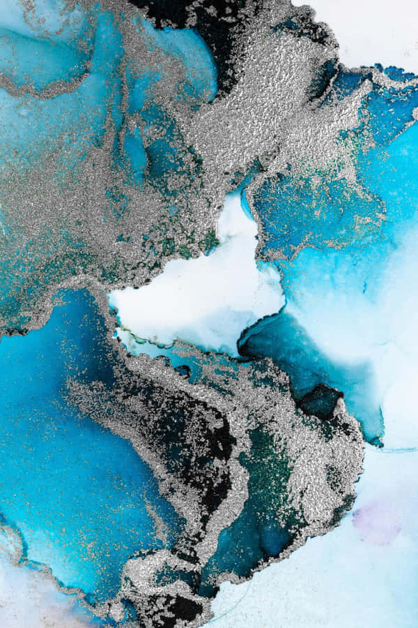 A Blue And Black Painting Of The Ocean Wallpaper