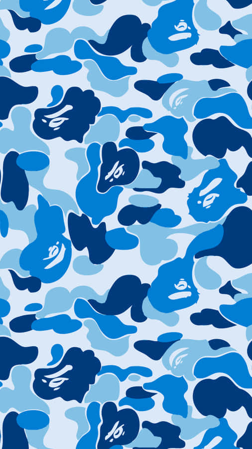 A Blue And White Camouflage Pattern Wallpaper