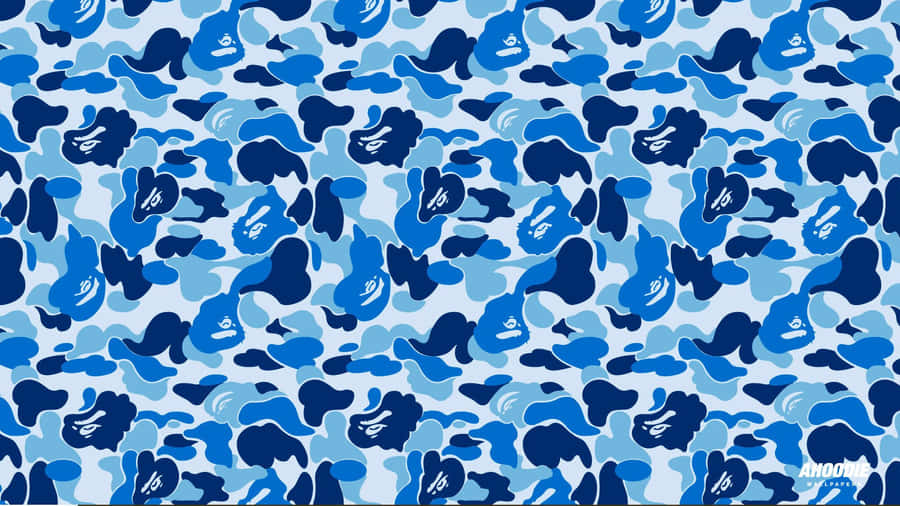 A Blue And White Camouflage Pattern Wallpaper