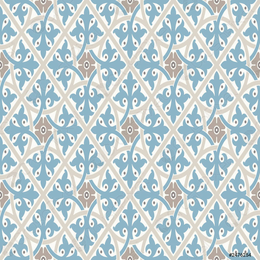 A Blue And White Tile Pattern Wallpaper