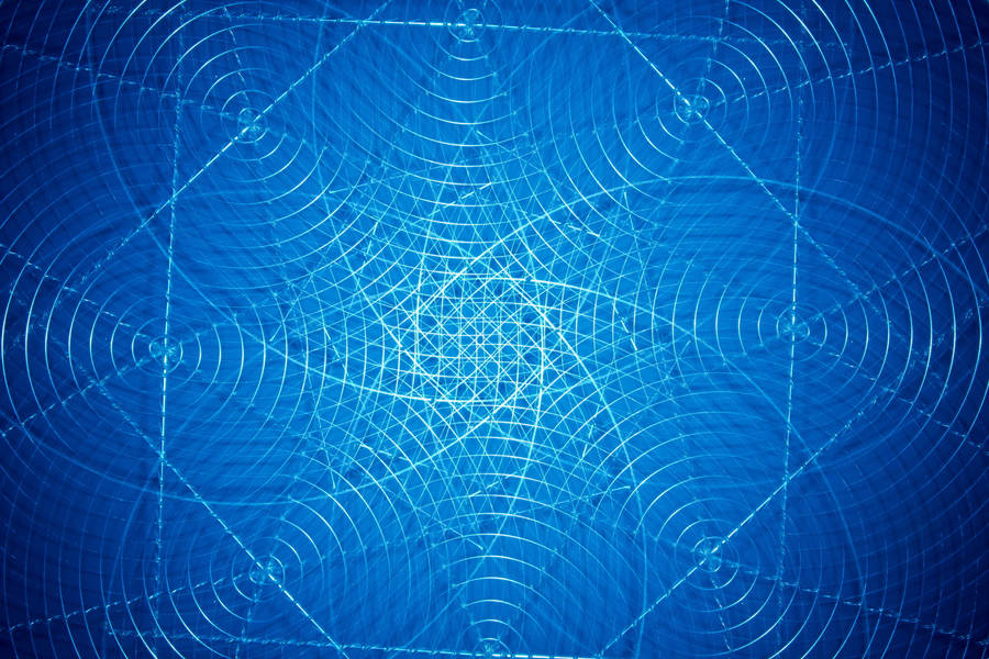 A Blue Geometric Abstract Art Wallpaper