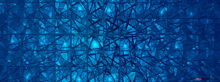 A Bright Blue Geometric Shape Drawing The Eye Against A White Background Wallpaper