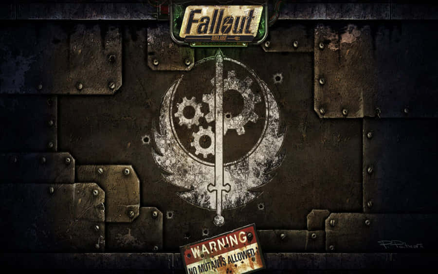 A Brotherhood Of Steel Soldier Standing In A Post-apocalyptic World Wallpaper