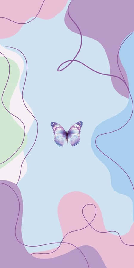 A Butterfly On A Blue And Pink Background Wallpaper