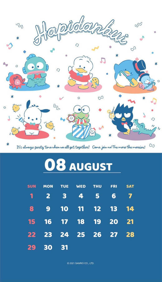 A Calendar With A Cartoon Character On It Wallpaper