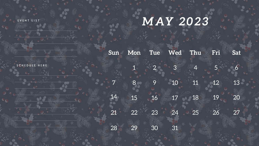 A Calendar With A Floral Pattern On It Wallpaper