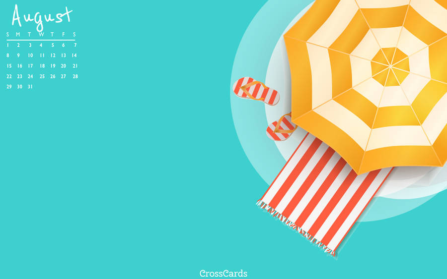 A Calendar With An Umbrella And A Beach Towel Wallpaper