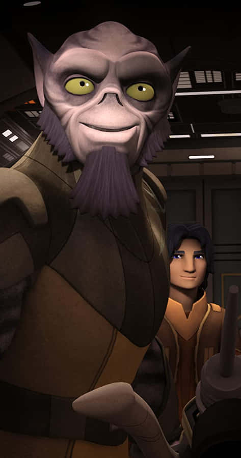 A Cartoon Drawing Of Zeb Orrelios From Animation Series Star Wars: Rebels. Wallpaper