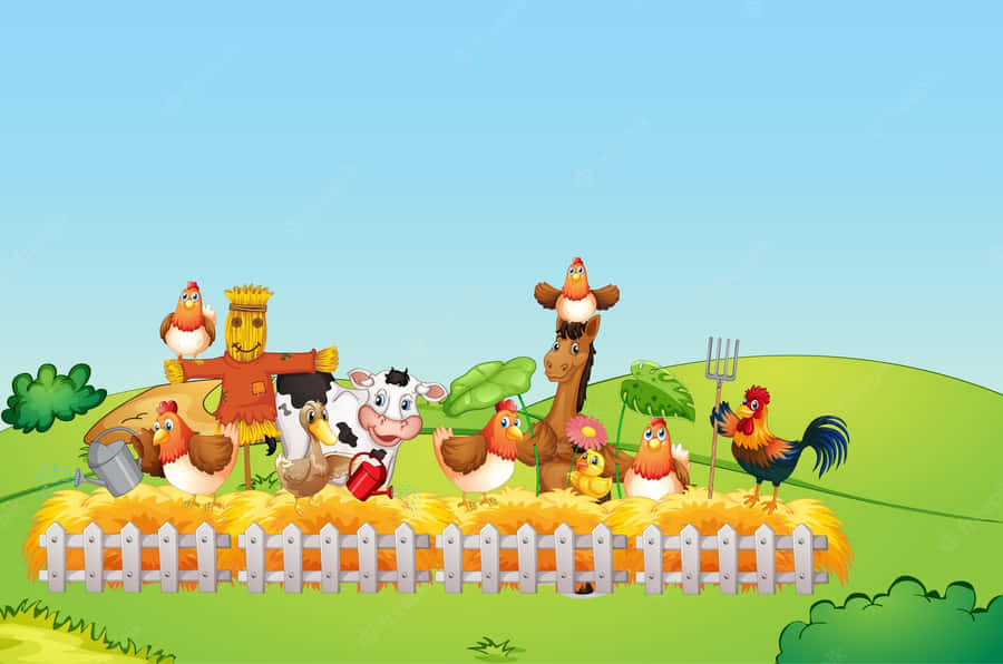 A Cartoon Fox Happily Running In The Forest Wallpaper