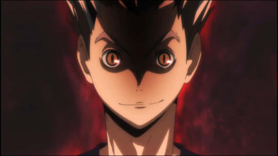 A Character With A Black Background And Red Eyes Wallpaper