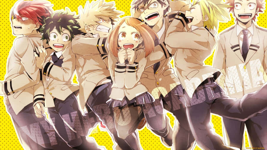 A Chibi Version Of My Hero Academia's Characters Wallpaper