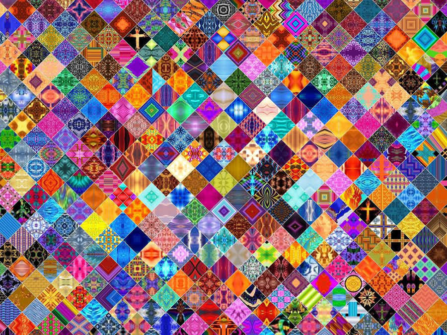 A Close Up Of A Colorful Quilt Wallpaper