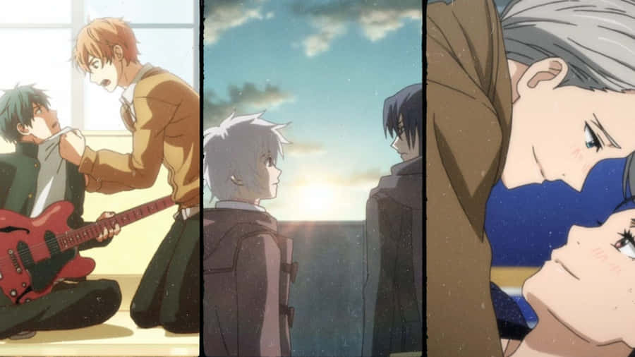 A Collage Of Anime Characters With Different Hair Styles Wallpaper