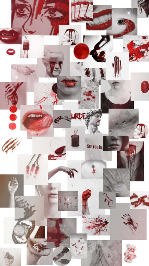 A Collage Of Bloody Pictures And Images Wallpaper