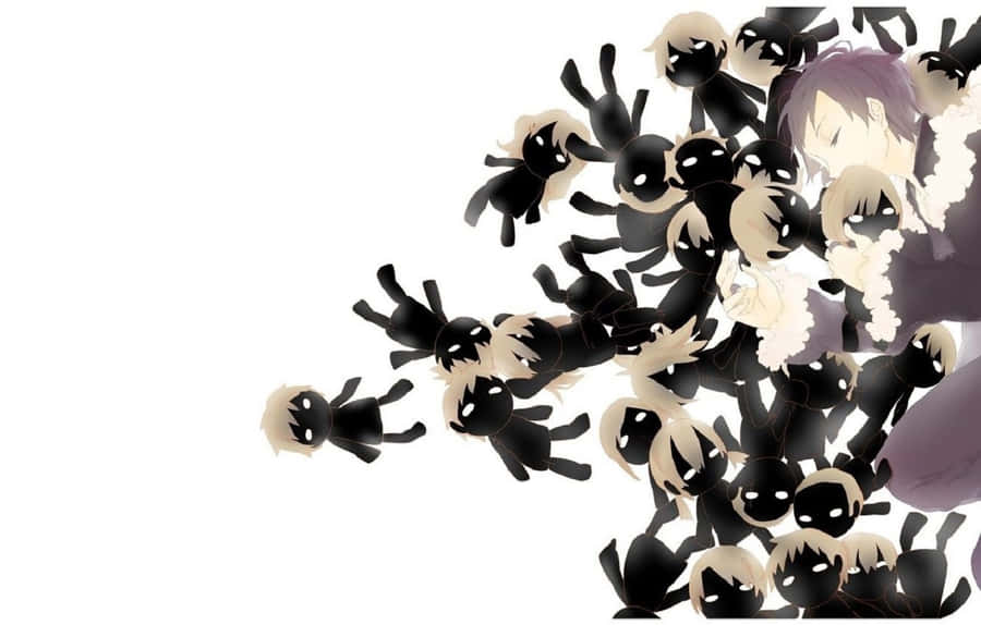 A Collection Of Mysterious Voodoo Dolls Hanging From A Tree Branch Wallpaper