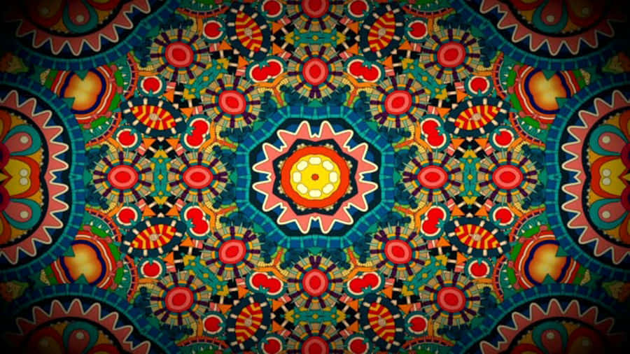 A Colorful And Colorful Pattern With A Circular Design Wallpaper